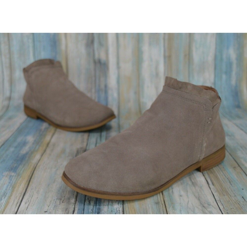 Steve Madden Fannia Suede Leather Ankle Boots Booties Zip Shoes Size 11 Taupe